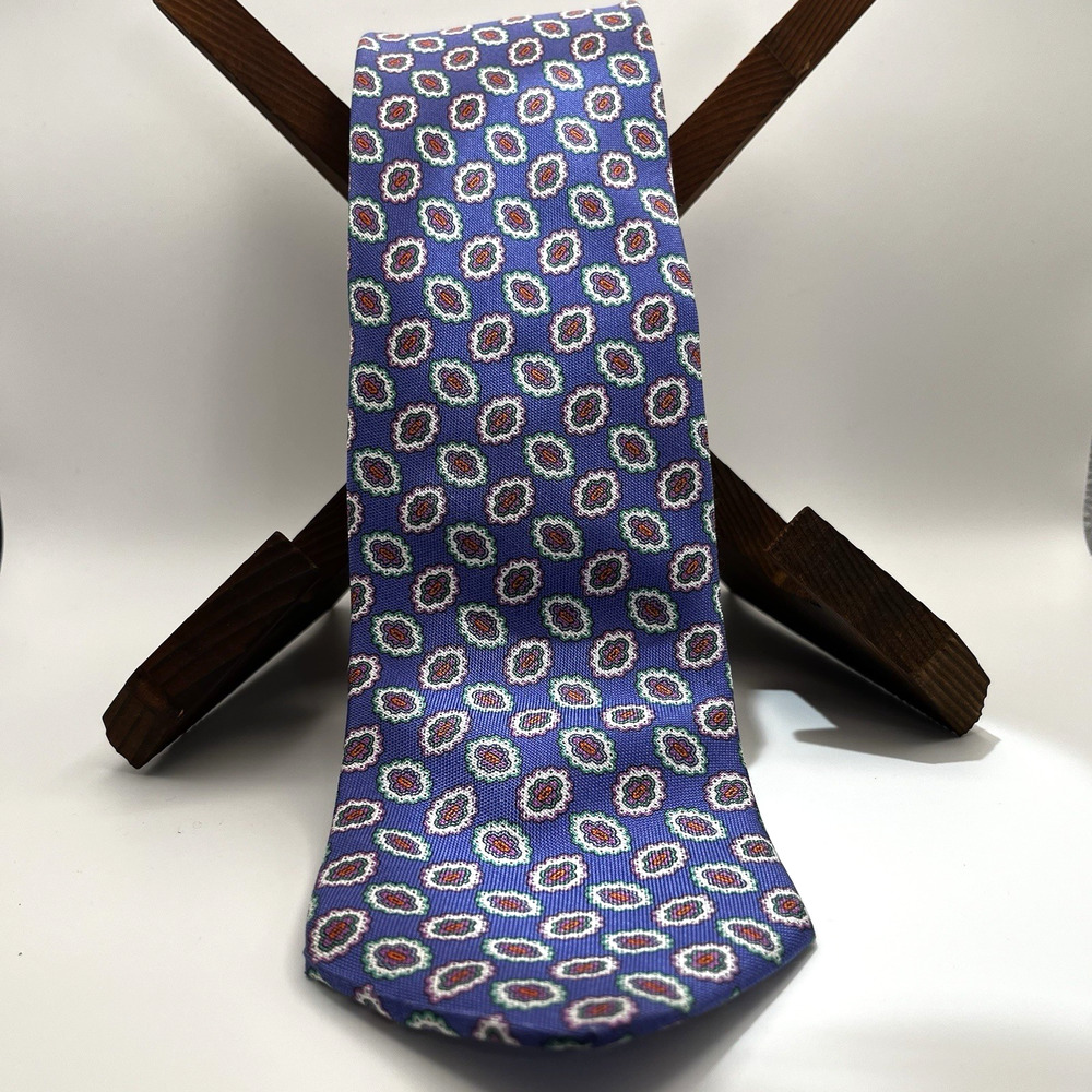 Richard James Savile Row Geometric Medallion Silk Tie Hand Made England